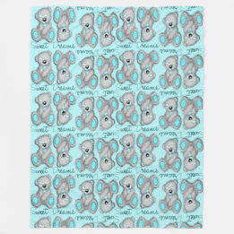 Snuggle Sweet Dreams Teddy-cyan Fleece Deken