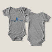 Snuggle Time Blue Teddy Bear Baby Bodysuit (Ontwerp Voorkant & Achterkant)