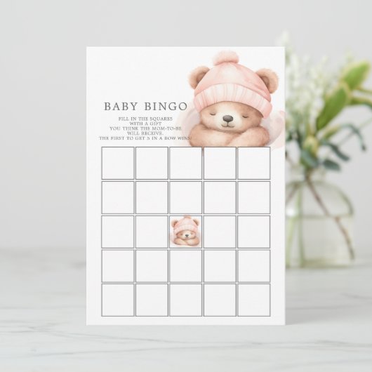 Snuggle Up Beer Baby shower Bingo Game Uitnodiging (Staand voorkant)