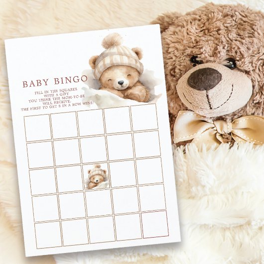 Snuggle Up Beer Baby shower Bingo spel Kaart