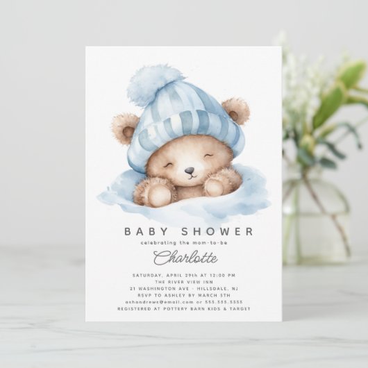 Snuggle Up Beer Baby shower uitnodiging (Staand voorkant)