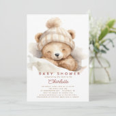 Snuggle Up Beer Baby shower uitnodiging (Staand voorkant)
