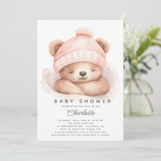 Snuggle Up Beer Baby shower uitnodiging (Staand voorkant)