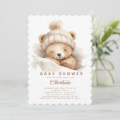 Snuggle Up Beer Baby shower uitnodiging (Staand voorkant)