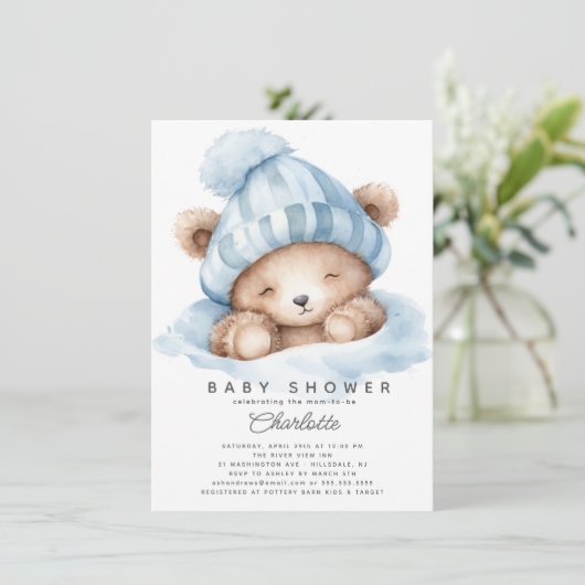Snuggle Up Beer Baby shower uitnodiging (Staand voorkant)