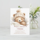 Snuggle Up Beer Baby shower uitnodiging (Staand voorkant)