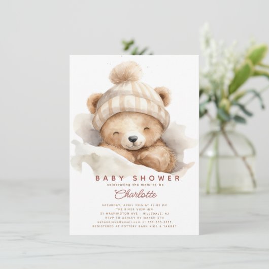 Snuggle Up Beer Baby shower uitnodiging (Staand voorkant)