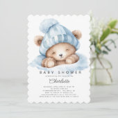 Snuggle Up Beer Baby shower uitnodiging (Staand voorkant)