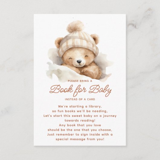 Snuggle Up Beer Boek voor Baby Informatiekaartje (Voorkant)