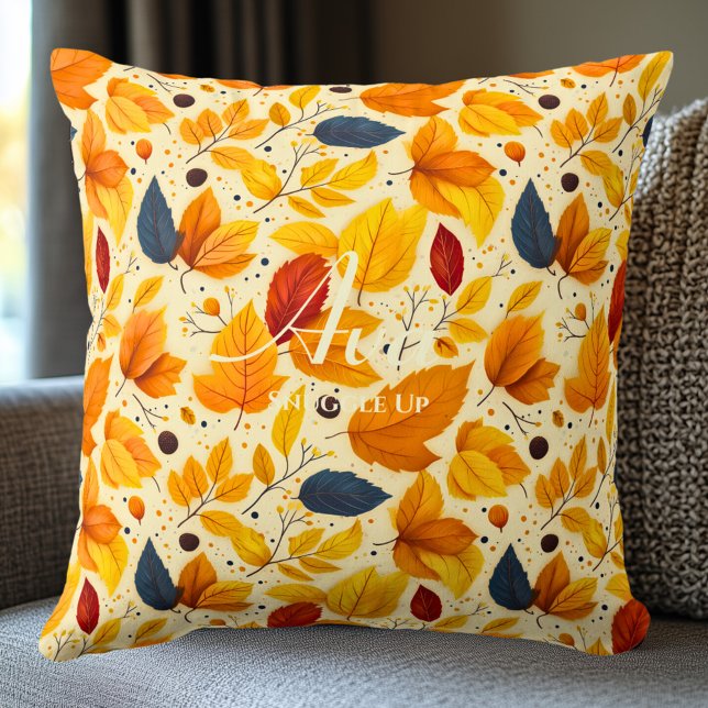 Snuggle Up Fall Leaves | Gezellige herfst decor Kussen (Creator heeft geüpload)