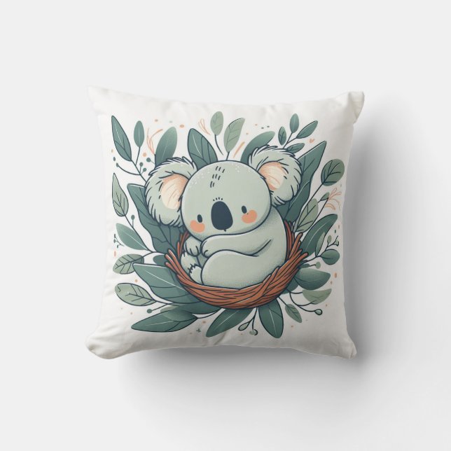 Snuggle Up met onze Schattige Koala Plush Kussen (Voorkant)