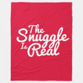 Snuggle up rood en wit fleece deken (Voorkant)