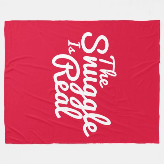 Snuggle up rood en wit fleece deken (Voorkant (Horizontaal))