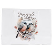 Snuggle weer is hier, vogels op tak kerst groot cadeauzakje (Achterkant)