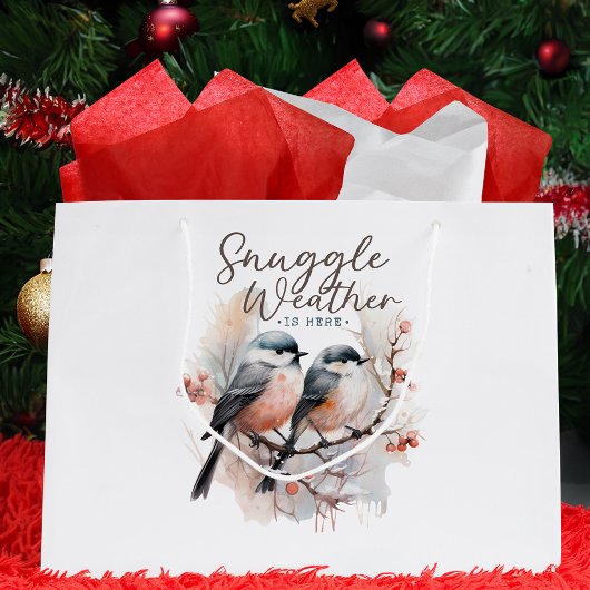 Snuggle weer is hier, vogels op tak kerst groot cadeauzakje