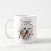 Snuggle weer is hier, vogels op tak kerst koffiemok (Links)