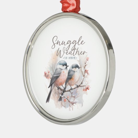 Snuggle weer is hier, vogels op tak kerst metalen ornament (Links)