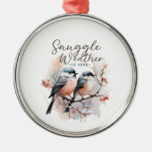 Snuggle weer is hier, vogels op tak kerst metalen ornament (Voorkant)