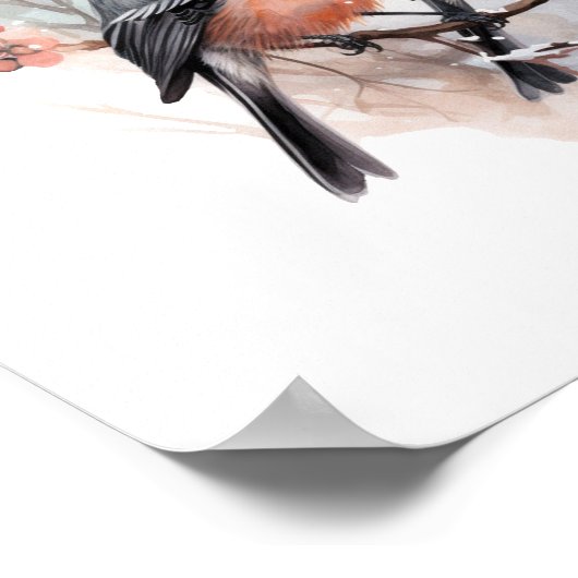 Snuggle weer is hier, vogels op tak kerst poster (Hoek)