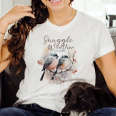 Snuggle weer is hier, vogels op tak kerst t-shirt