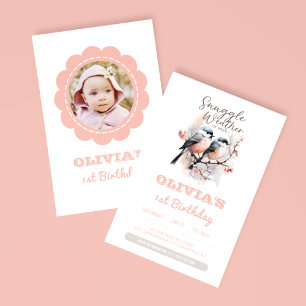 Snuggle Weer Winter Kids Verjaardag Foto Kaart