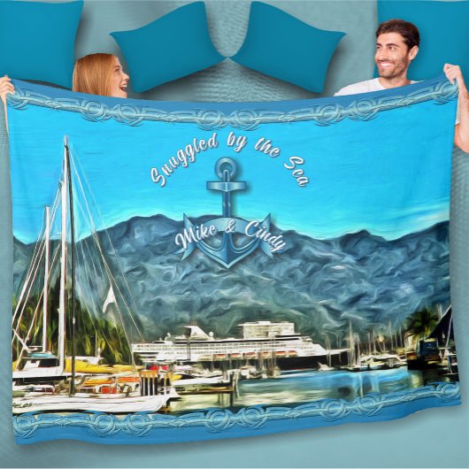 Snuggled by the Sea Marina Vallarta 0946  Fleece Deken