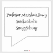 SnuggleNames: aangepaste bijnaam Vinyl Sticker (Vel)