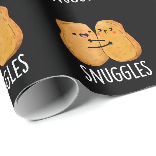 Snuggles Funny Nugget Couple Pun Dark BG Cadeaupapier (Rol Hoek)