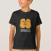 Snuggles Funny Nugget Couple Pun Dark BG T-shirt (Voorkant)