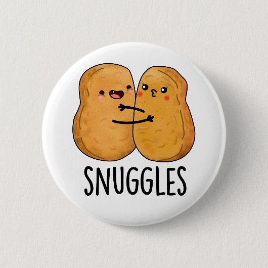 Snuggles Funny Nugget Couple Pun Ronde Button 5,7 Cm (Voorkant)