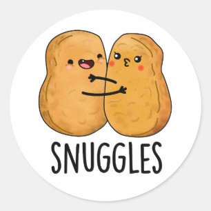Snuggles Funny Nugget Couple Pun Ronde Sticker