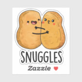 Snuggles Funny Nugget Couple Pun Sticker (Vel)