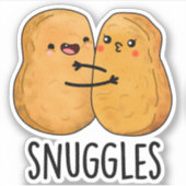 Snuggles Funny Nugget Couple Pun Sticker (Voorkant)
