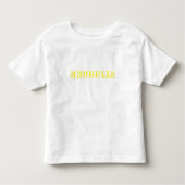 "Snuggles" gele letters Kinder Shirts (Voorkant)