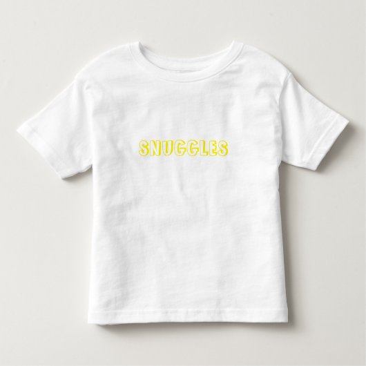 "Snuggles" gele letters Kinder Shirts (Voorkant)