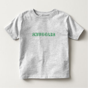 "Snuggles" groene letters Kinder Shirts
