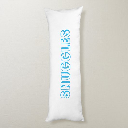 "Snuggles" Licht blauw wit Lichaamskussen (Achterkant (Verticaal))