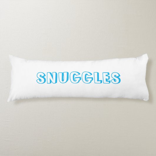 "Snuggles" Licht blauw wit Lichaamskussen (Voorkant)