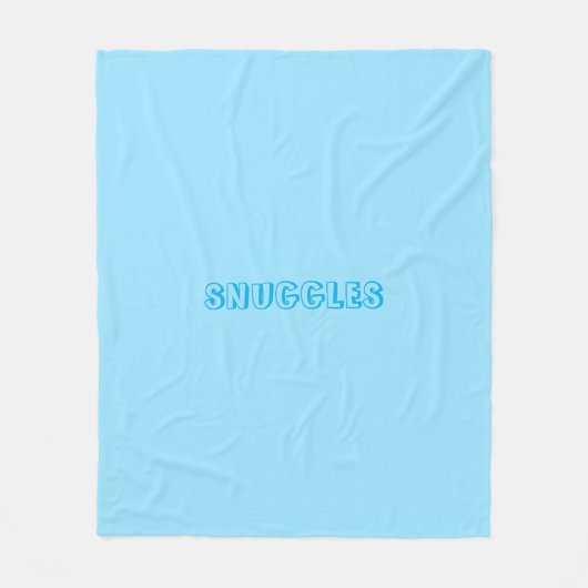 "Snuggles" Lichtblauw Fleece Deken (Voorkant)