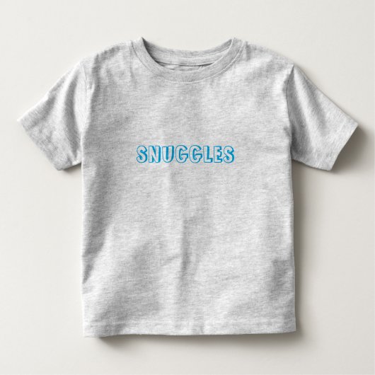 "Snuggles" Lichtblauwe letters Kinder Shirts (Voorkant)