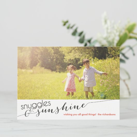 Snuggles & Sunshine met foto achterzijde Kaart (Staand voorkant)