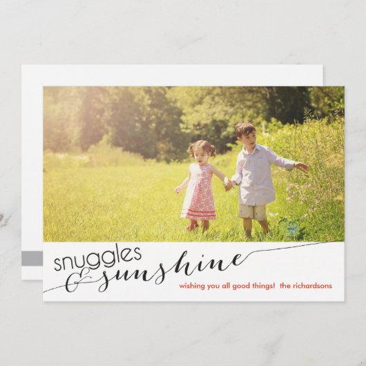 Snuggles & Sunshine met foto achterzijde Kaart (Voorkant / Achterkant)