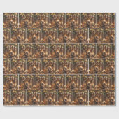 Snuggling Kerstmis Teddy Bears Cadeaupapier (Vlak)