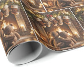 Snuggling Kerstmis Teddy Bears Cadeaupapier (Rol Hoek)