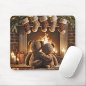 Snuggling Kerstmis Teddy Bears Muismat (Met muis)