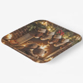 Snuggling Kerstmis Teddy Bears Papieren Bordje (Gebogen)