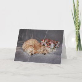 Snuggling puppy kerstkaart feestdagen kaart