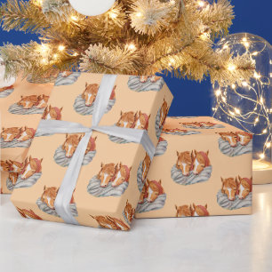 Snuggling Twin Horses Cadeaupapier