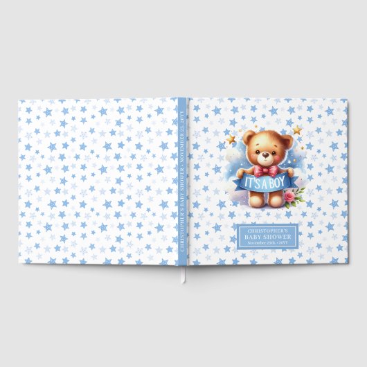 Snuggly Het is een baby shower van een teddybeer Gastenboek (Volledig)