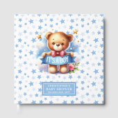 Snuggly Het is een baby shower van een teddybeer Gastenboek (Voorkant)